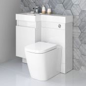 NEW & BOXED 906mm Olympia Gloss White Drawer Vanity Unit - Florence Pan, Left Hand. Basin, Uni...