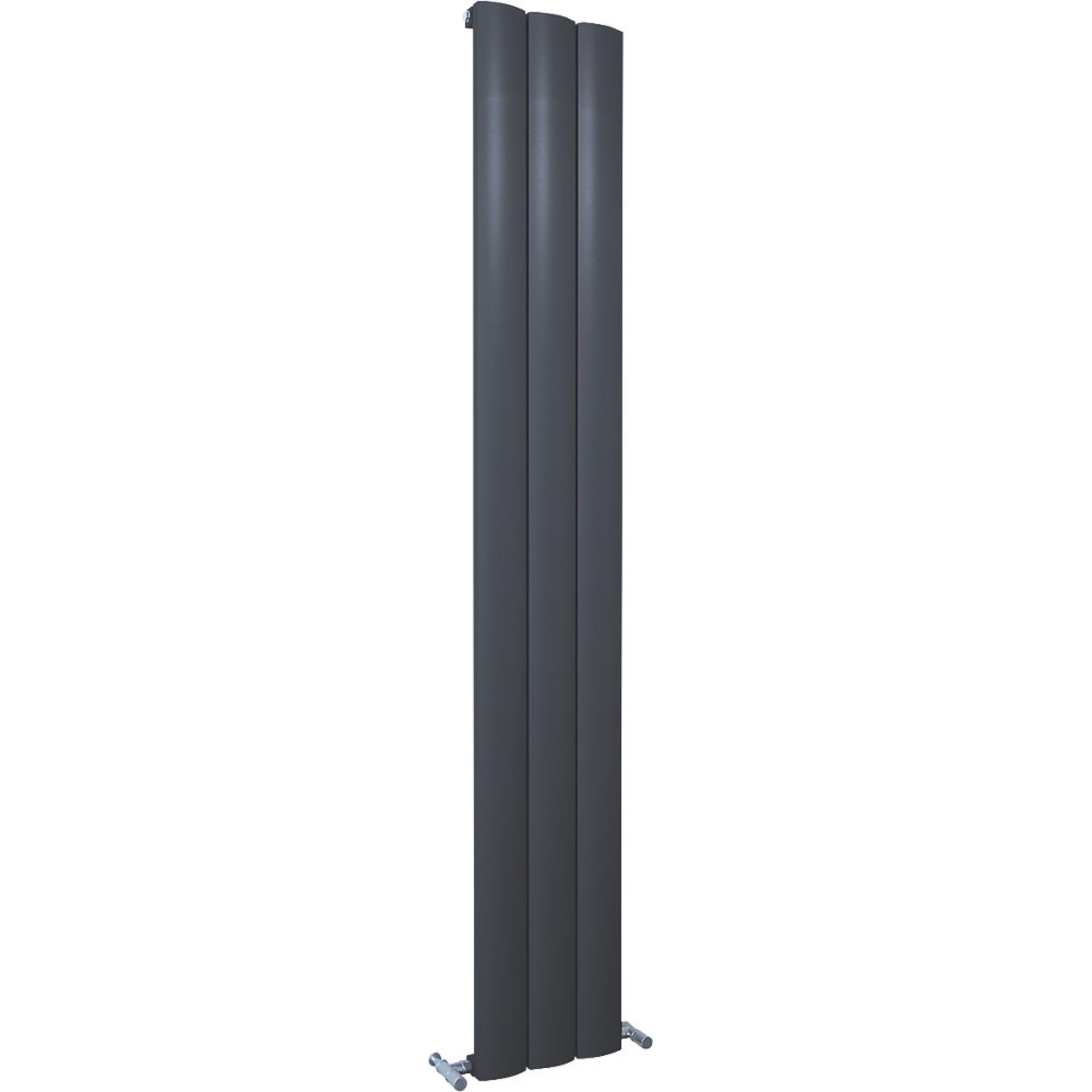 NEW (D87) 1800x470mm KUDOX ALULITE ARC ALUMINIUM RADIATOR Textured Black. Contemporary aluminiu... - Image 2 of 2