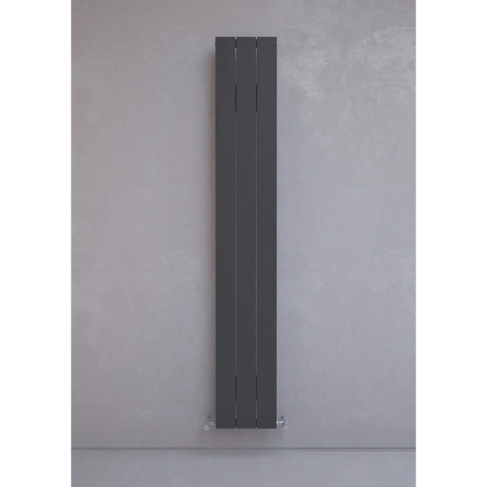 NEW (D34) 1800x280mm KUDOX ALULITE FLAT ALUMINIUM RADIATOR 1800 X 280MM BLACK. Contemporary alu... - Image 3 of 3