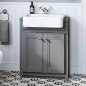NEW & BOXED 667mm Midnight Grey FloorStanding Sink Vanity Unit. RRP £749.99.Comes complete wi...