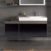 NEW & BOXED Twyfords Keramag Citterio 1184mm Dark Grey/Brown Vanity Unit with Shelves. RRP £1...