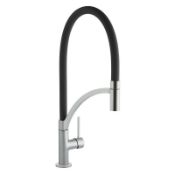 NEW (F46) Prima+ Swan Neck Single Lever Mixer Tap w/Pull Out Black. RRP £253.99. Prima+ Swan N...