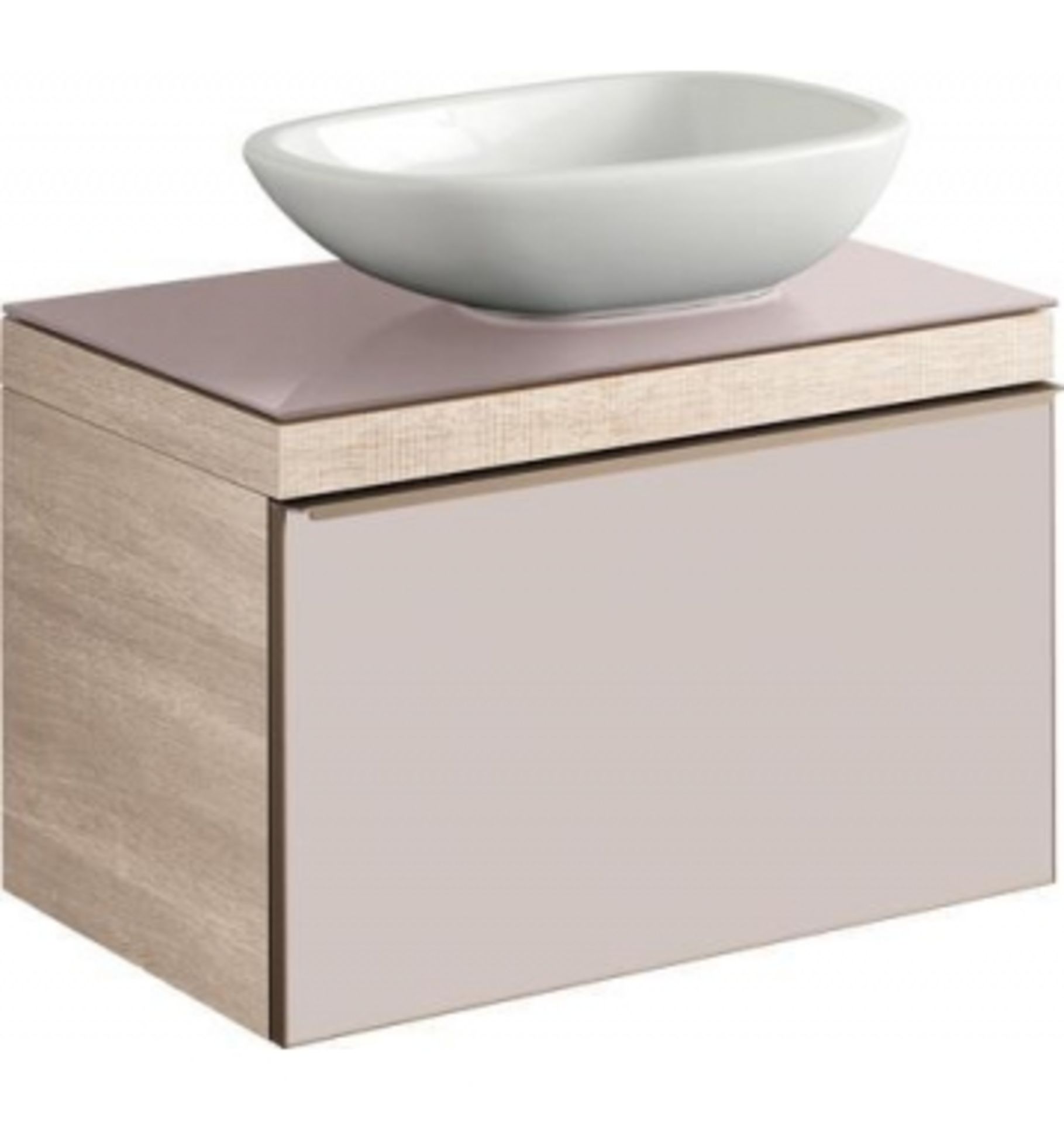 NEW (F100) Keramag Gerebit 884mm Natural Beige/Oak Citterio Vanity Unit.RRP £979.99. .Citteri...