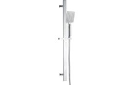 NEW (F129) Square Push Button Shower Kit - Chrome. RRP £195. Dimensions: H 800 x W 131 x D 90m...