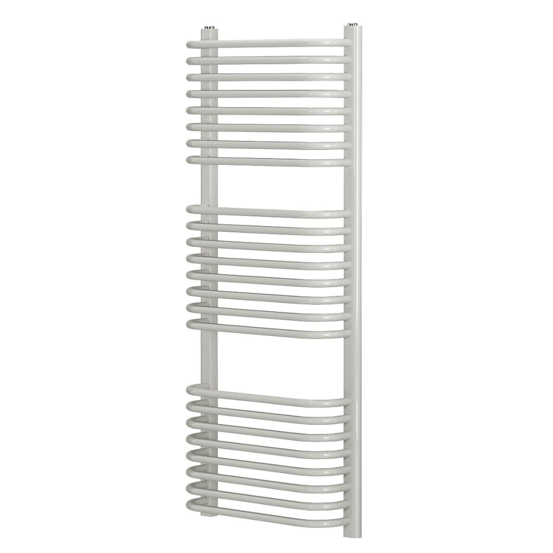 NEW (D329) 1200x500mm CURVED D-BAR TOWEL RADIATORR 1200 X 500MM WHITE. High quality powder-coat... - Image 2 of 2