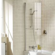 NEW (E164) 1500x800mm 6mm Straight Bath Screen with Rail.