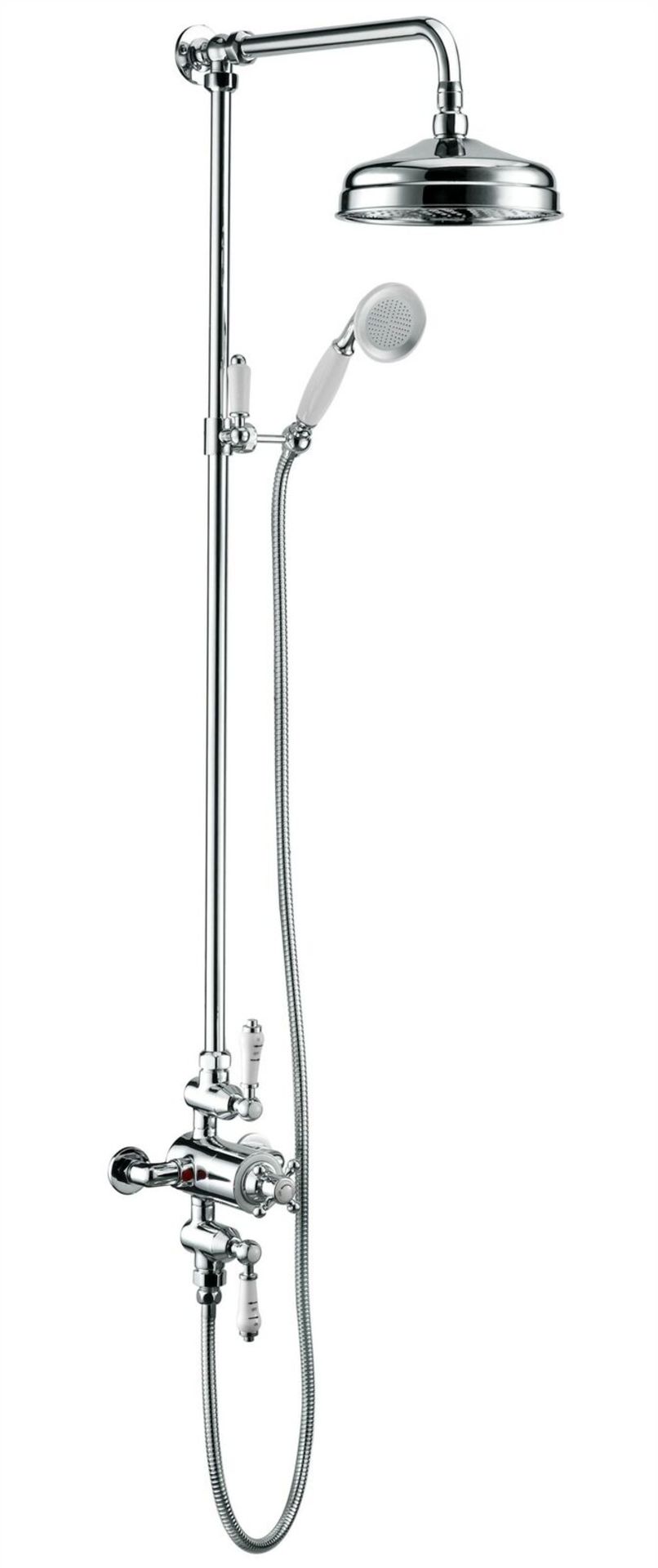 NEW (F34) Exposed Dual Traditional Thermostatic Shower Mixer + Rigid Riser + Diverter. RRP £49... - Image 3 of 3