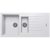 NEW (F97) Prima+ Granite 1.5B & Drainer Inset Sink - White. Dimensions: D 200 x W 1000 x L 500m...