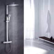 NEW (F132) Quadro Cool-Touch Thermostatic Mixer Shower with Overhead Square. RRP £290.00. The ...