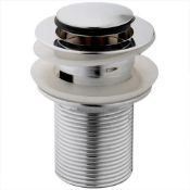 NEW (NV102) Chrome Pop Up Slotted Bathroom Sink Waste Bathroom Click Clack Plug. Chrome Plated ...