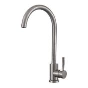 NEW (F49) Prima Soho Single Lever Brushed Steel Kitchen Mixer Tap. Brushed steel finish Single...