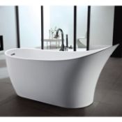NEW (F6) 1700x800mm Freestanding Modern Slipper Bath. Single Ended. RRP £3,499.This Freestan...