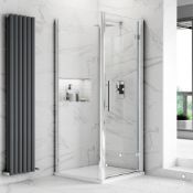 NEW (F7) 800x760mm - 8mm - Premium EasyClean Hinged Door Shower Enclosure. Includes 800x760mm S...