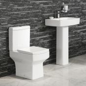 NEW & BOXED Belfort Close Coupled Toilet & Pedestal Basin Set RRP £479.99 Manufactured from hi...