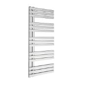 NEW (G172) 1200x500mm TEVAS TOWEL RAIL 1200 X 500MM CHROME 1187BTU. Flat profile designer towel...