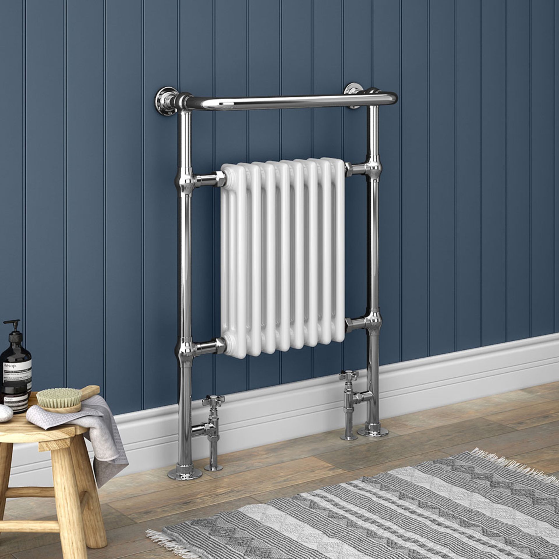 NEW (G171) 952x479mm Victorian Traditional Chrome Radiator. AF-IE16002 BATHROOM RADIATOR 952 ...