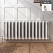 (G69) 600x1410mm White Double Panel Horizontal Colosseum Traditional Radiator. RRP £552.99. M...