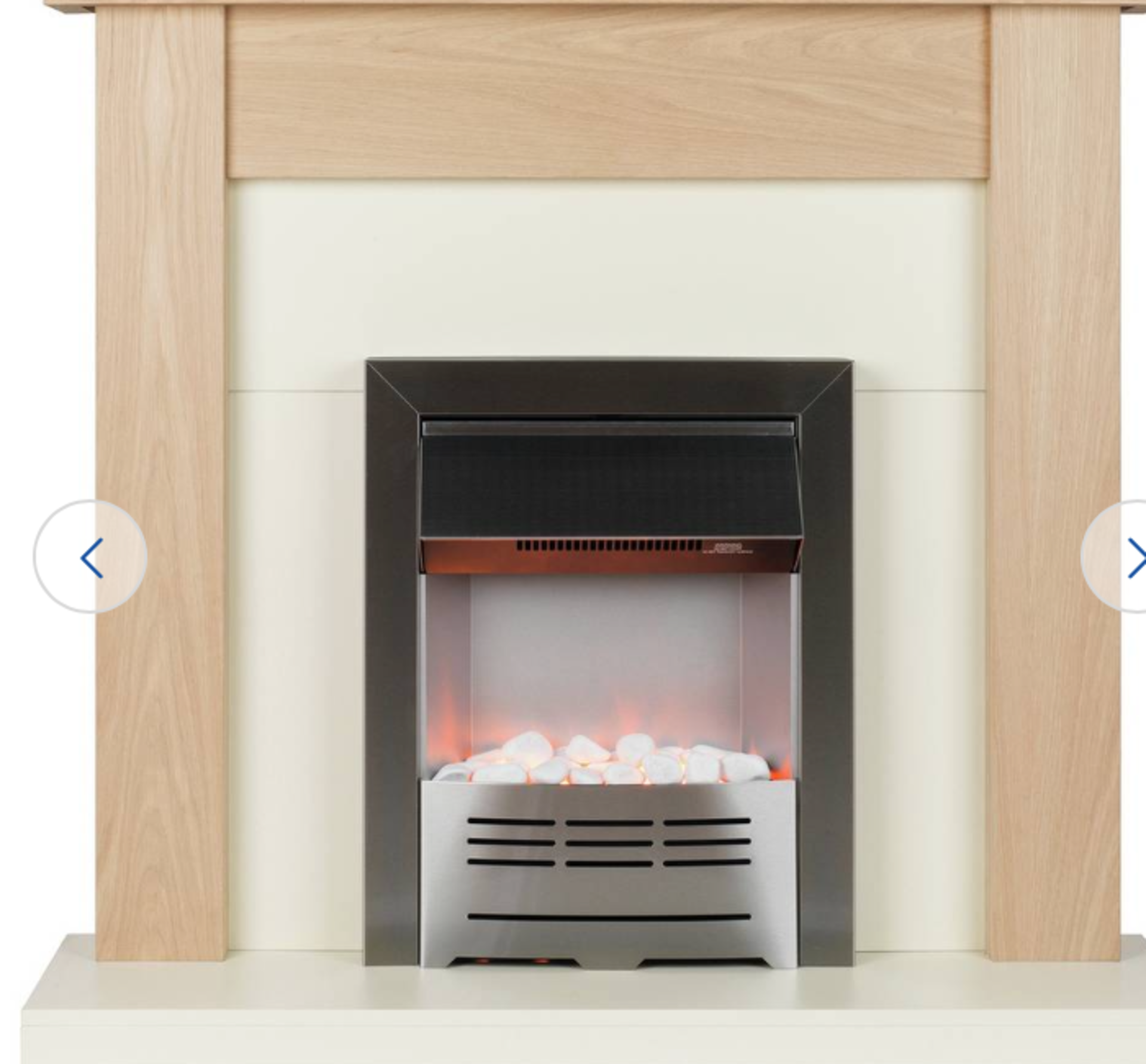 BRAND NEW BOXED Beldray Earlesworth 2kW Electric Fire Suite - Oak & Ivory. RRP £229.99. The Ea...