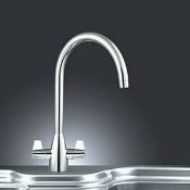 NEW (G165) Franke Davos J Kitchen Tap Chrome 115.0050.044. Bi-flow tap Fitted with ceramic dis...