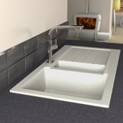 NEW (G162) Abode Xcite Reversible 1.5 Kitchen Sink Bowl And Drainer. RRP £375.00. The Abode Xc...