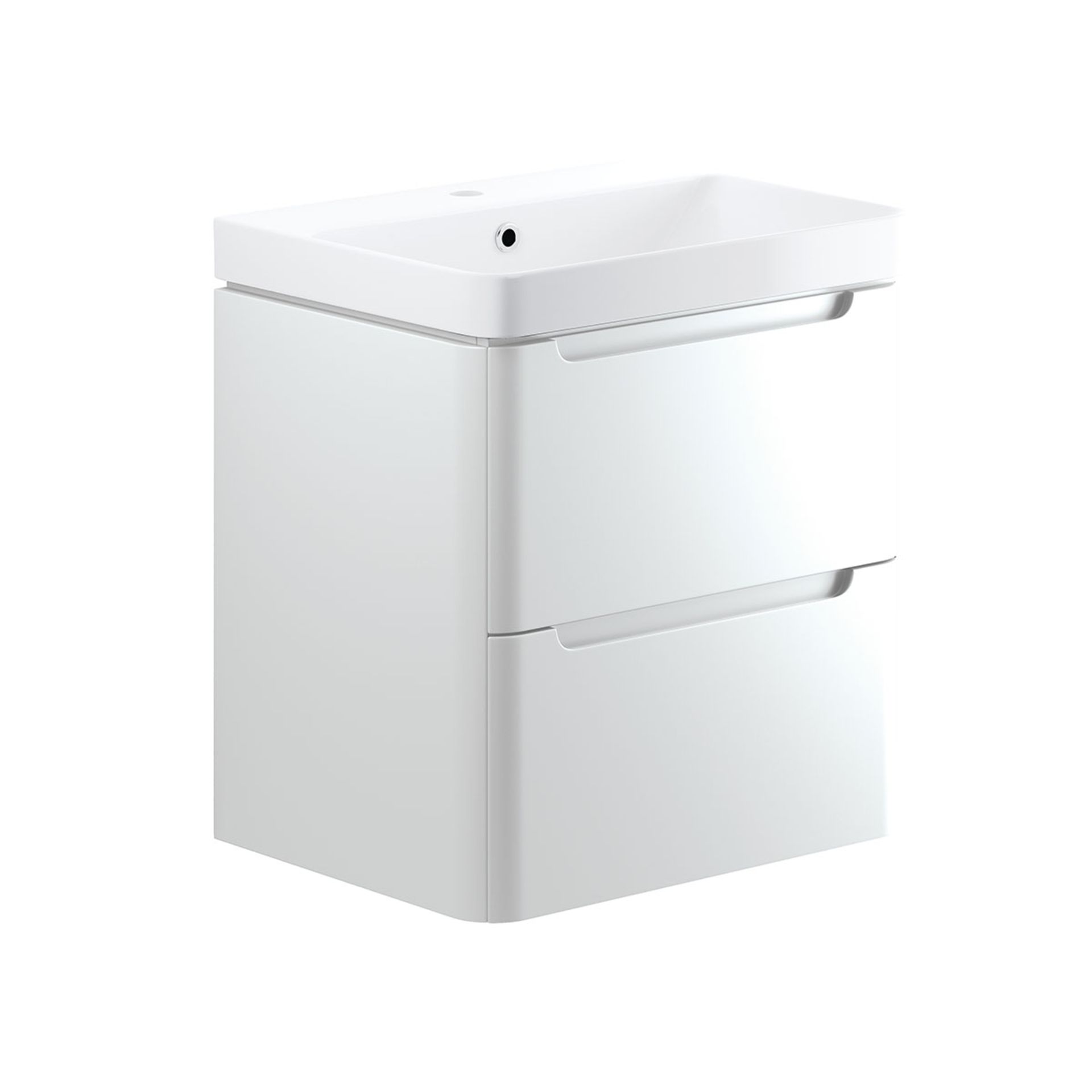 NEW (G149) Lambra 600mm 2 Drawer Wall Hung Vanity Unit - White. RRP £423.99. Comes complete wi... - Image 2 of 2