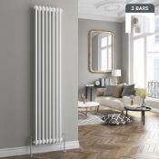 NEW & BOXED (QW73) 2000x306mm White Double Panel Vertical Colosseum Traditional Radiator. RRP...