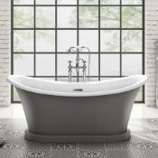 NEW 1700x745mm York Grey Freestanding Bath.RRP £3,489.BR300.Victorian inspired bath Stunning M...