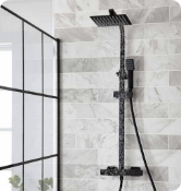 NEW (H158) Hydro Black Cool Touch Thermostatic Mixer Shower & Rigid Riser Rail Kit. RRP £470.9...