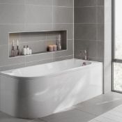 NEW (H78) 1700X750mm right handed J shaped single ended bath. RRP £410.00. Manufactured in th...