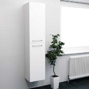 NEW (H186) 1600x350mm 2 Door Floor Standing Tall Unit – White Gloss. Combines contemporary s...