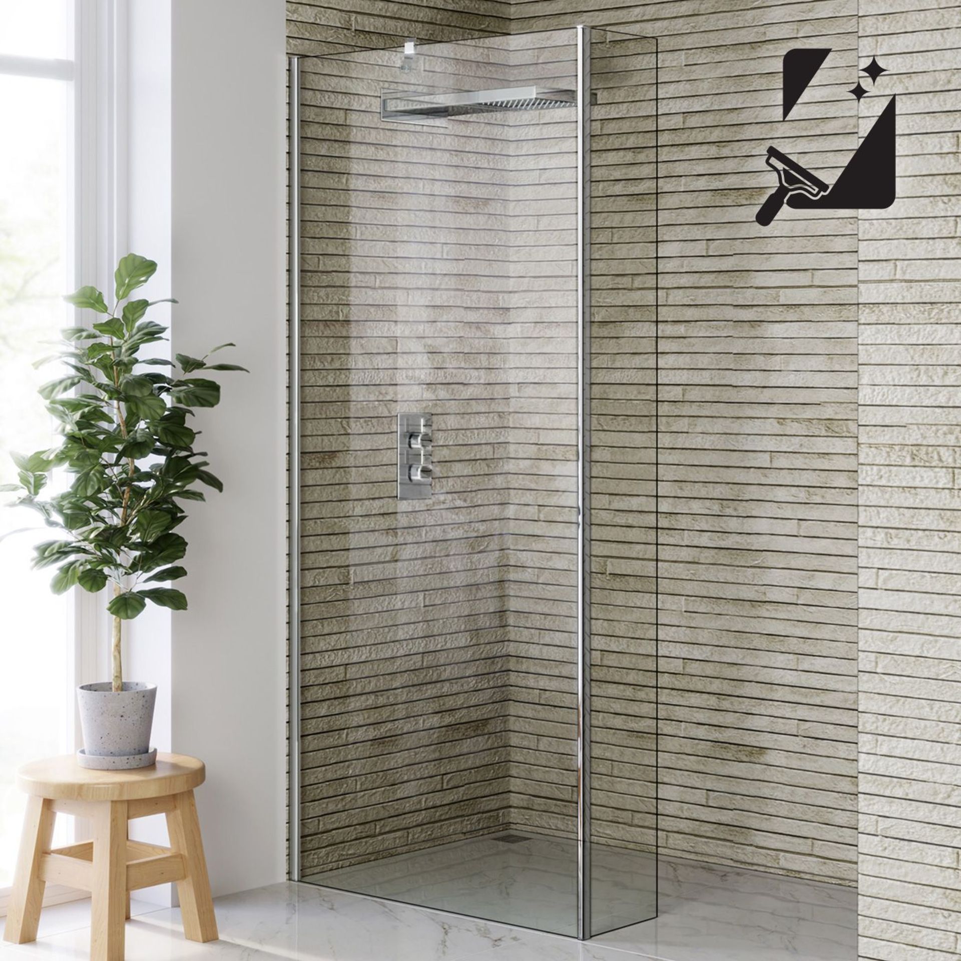 NEW (F168) 800x300mm - 8mm - Premium EasyClean Wetroom and rotatable panel.Rrp £399.99.8mm Eas... - Image 2 of 2