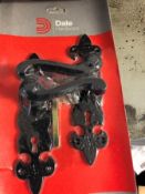 1 PAIR OF ANTIQUE SCROLL DOOR HANDLES BLACK