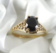 Gold ring with black Onyx