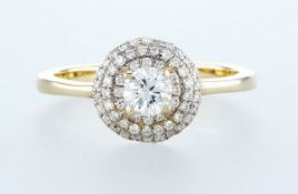 14 kt. Yellow gold - Ring - 0.62 ct Diamond - Diamonds