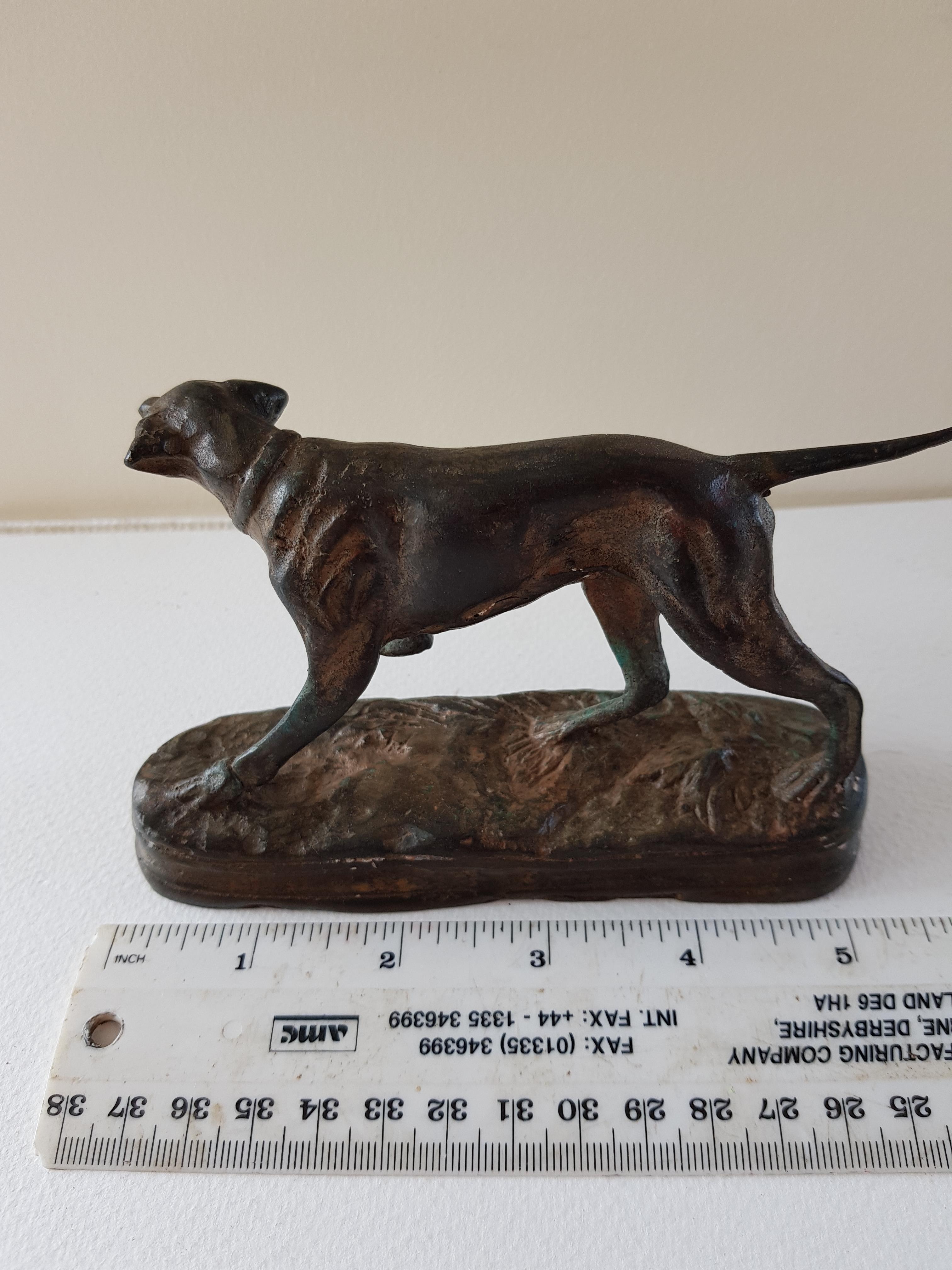 Bronze Pointer Dog and Dog Door Stop - Image 3 of 5