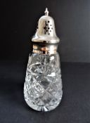 Vintage Crystal and Silver Plate Sugar Shaker