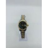 Rolex lady datejust Watch 6917 26mm oyster perpetual Yellow Gold with black dial
