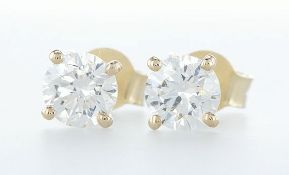 14 kt. Yellow gold - Earrings - 0.70 ct Diamond - Diamonds