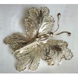 Vintage Malta Butterfly Brooch Scarf Pin filigree 6.6 grams