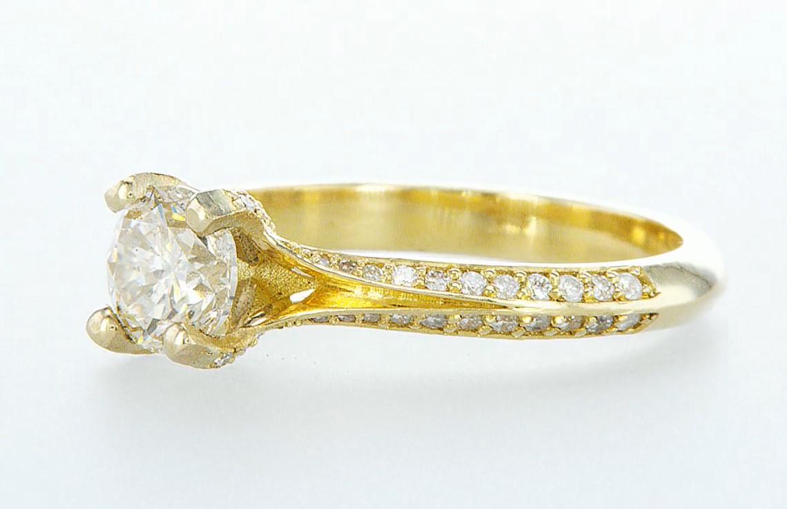 18 kt. Yellow gold - Ring - 1.22 ct Diamond - Diamonds - Image 2 of 5