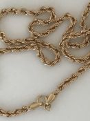 18ct 22” Diamond Cut Rope Chain Gold