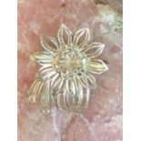 Vintage Maltese 925 silver 3 D Flower Brooch 9.92 grams Intricate detail 5.5 Cm x 4 Cm