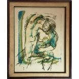 CONTINENTAL SCHOOL Satyr and Nymph, signed, edition lithograph