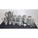 Collection of Antique & Vintage Pewter Tankards