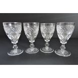 Set of 4 Antique Crystal Glasses