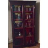 Antique mahogany Taylor Pharmacy floor standing shop display cabinet