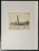 WILFRED C APPLEBY Yacht Club Darsena, Signed etching.