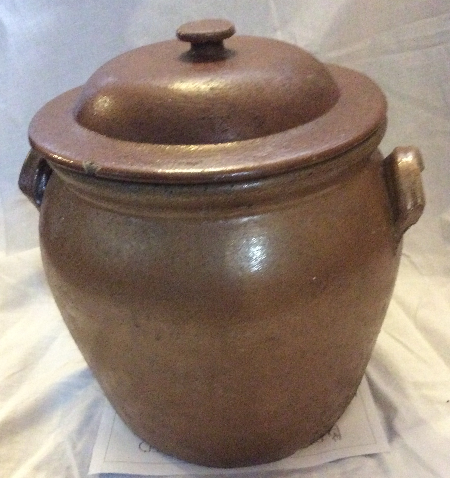 English Salt Glaze Large Vessels With Lid Circa 1800