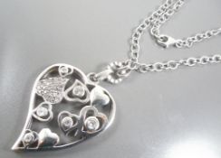 Heart shaped silver neklace