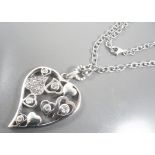 Heart shaped silver neklace